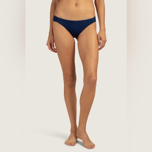 Trina Turk Olympia Rib Low Rise French Cut Swim Bottom Blue Size 8 - Picture 1 of 7